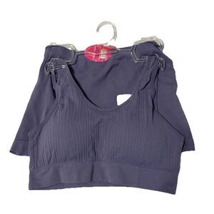 Set Active Sports Bra and Shorts Angelina Purple Textured Top Comfort